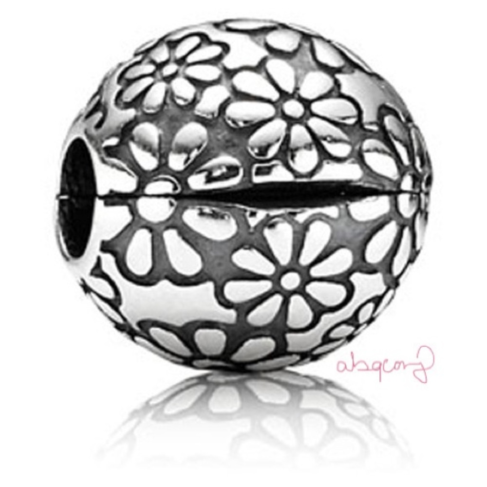 EUC Pandora 791013 Sterling Silver Lazy Daisy Designer Clip